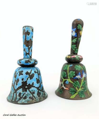 Antique bells with enamel designs