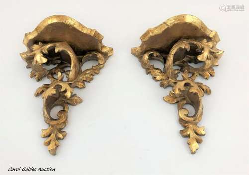 Pair of Gilt Wood Brackets