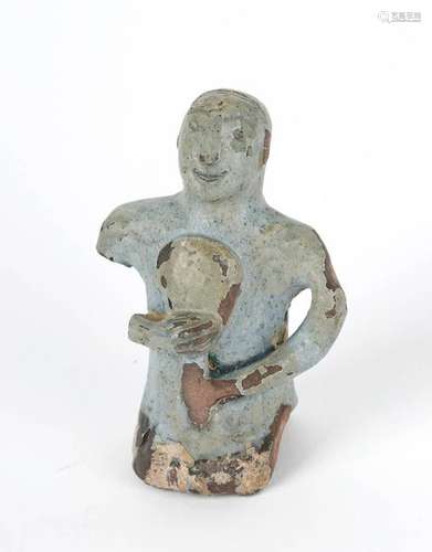 Statuette en terre cuite émaillée. Asie du sud est…