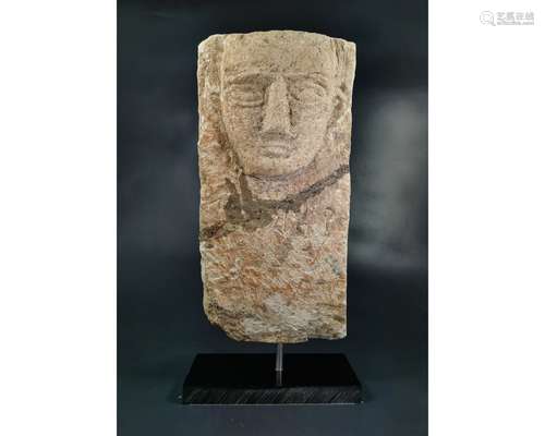 YEMEN ALABASTER FACE STELA