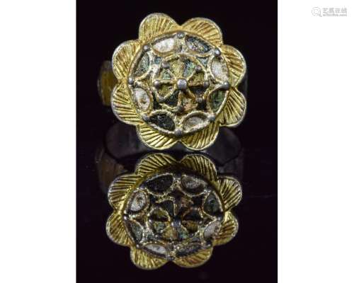 MEDIEVAL FRENCH SILVER GILT RING