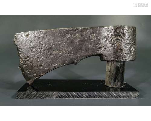 HEAVY MEDIEVAL DECORATED IRON AXE HEAD