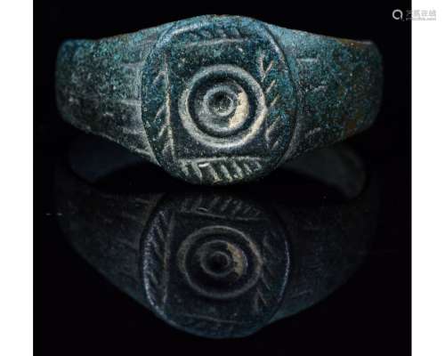 SAXON ERA BRONZE RING WITH EVIL EYE