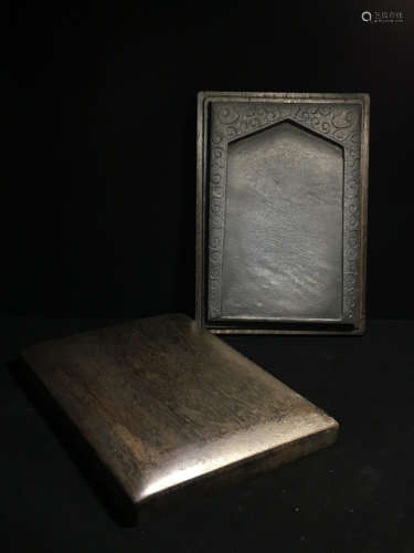 A WENFANG INK SLAB WITH WOOD BOX