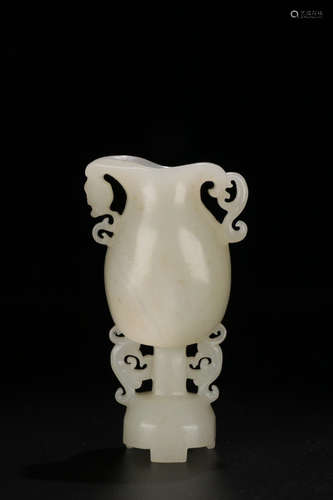 A HETIAN JADE CUP IN BEAST PATTERN