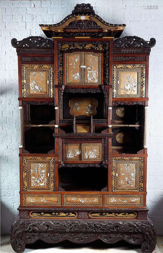 JAPANESE TREASURE INLAID CABINET