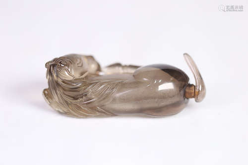 CRYSTAL HORSE SHAPED SNUFF BOTTLE