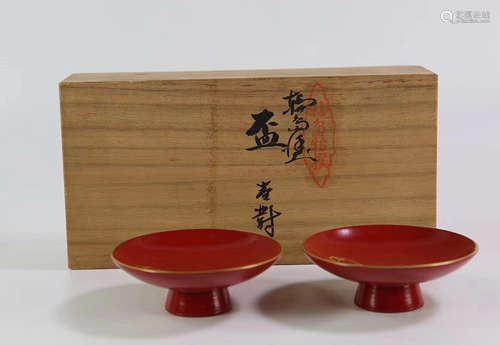 JAPANESE LUNDAOTU LACQUER WINE CUPS