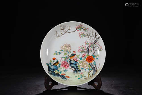 YONGZHENG MARK FAMILLE ROSE PLATE