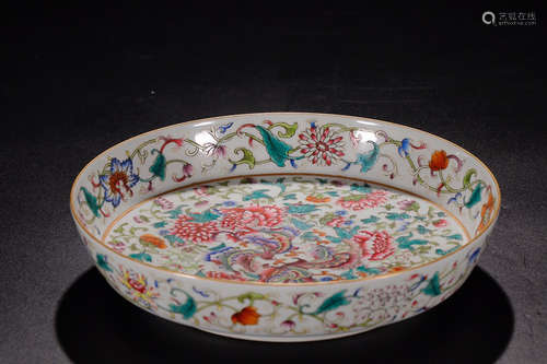 YONGZHENG MARK FAMILLE ROSE PLATE