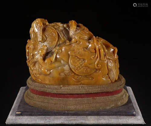 A TIANHUANG STONE  DRAGON CARVED SEAL