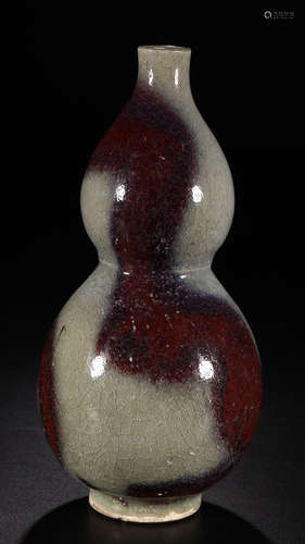 A JUN YAO RED SPOTS GOURD SHAPED VASE