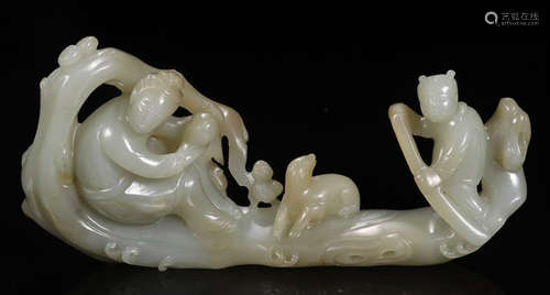 A HETIAN JADE  FIGURE OF 