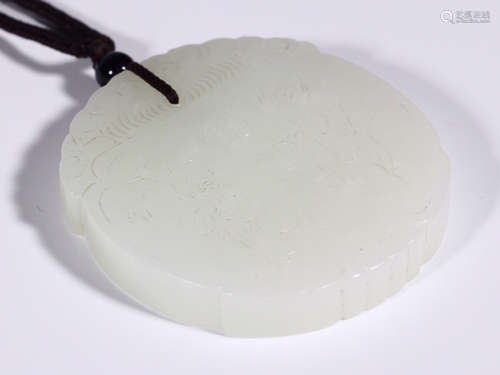 WHITE HETIAN JADE POEM BEAND