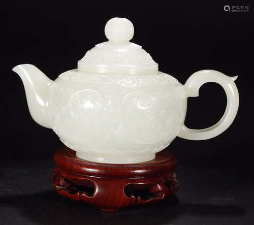 WHITE HETIAN JADE TEA POT