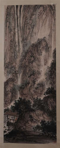 CHINESE SCROLL PAINTING OF MOUNTAIN VIEWS