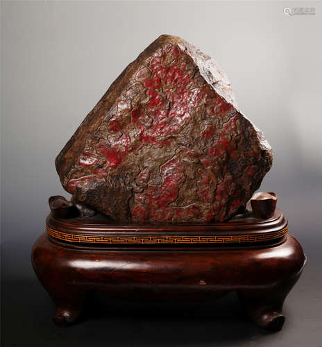 CHINESE CHICKEN BLOOD STONE SCHOLAR'S ROCK