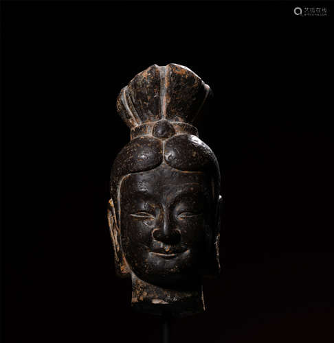 CHINESE BLACK STONE GUANYIN HEAD