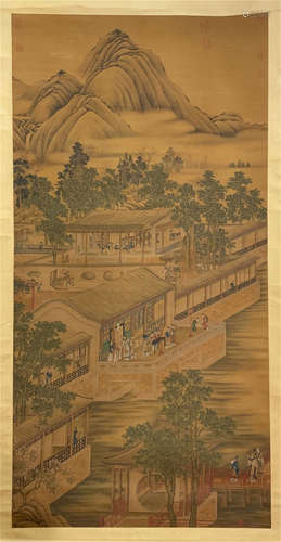 CHINESE SCROLL PAINTING OF MOUNTAIN VIEWS