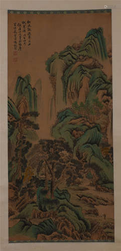 CHINESE SCROLL PAINTING OF MOUNTAIN VIEWS