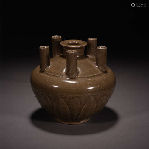 CHINESE PORCELAIN BROWN GLAZE WATER JAR