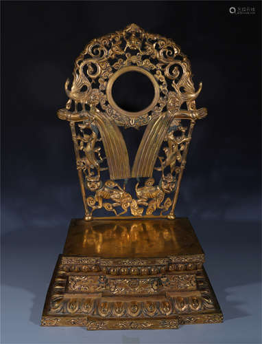 CHINESE GILT BRONZE BUDDHIST NICHE