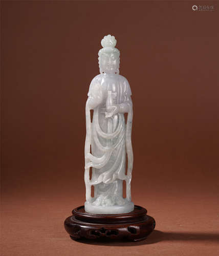 CHINESE JADEITE STANDING GUANYIN