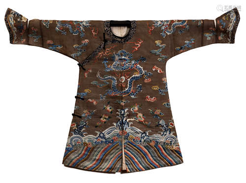 CHINESE EMBROIDERY KESI DRAGON IMPERIAL ROBE