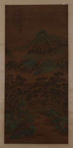 CHINESE SCROLL PAINTING OF MOUNTAIN VIEWS