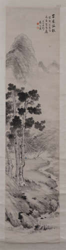 CHINESE SCROLL PAINTING OF MOUNTAIN VIEWS