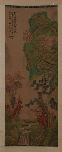 CHINESE SCROLL PAINTING OF MOUNTAIN VIEWS