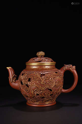 ZISHA TEAPOT WITH GOLDEN EDGE