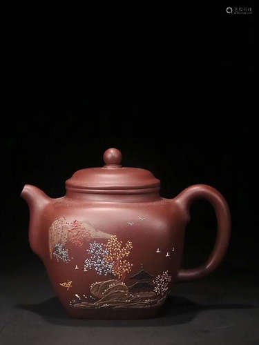 ZISHA COLORFUL PAINTING TEAPOT