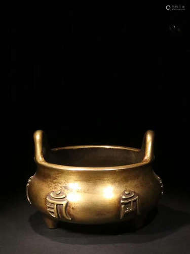 GILT BRONZE LIUZIZHENYAN CENSER