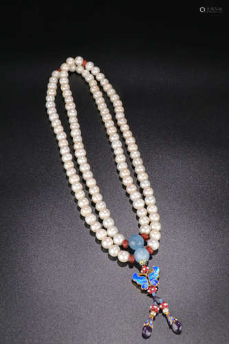 A PEARL ROSARY OF 108 BEADS