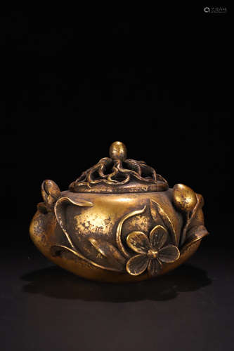 A GILT BRONZE CENSER