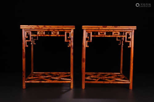 A PAIR OF BAMBUSOIDEAE TABLES