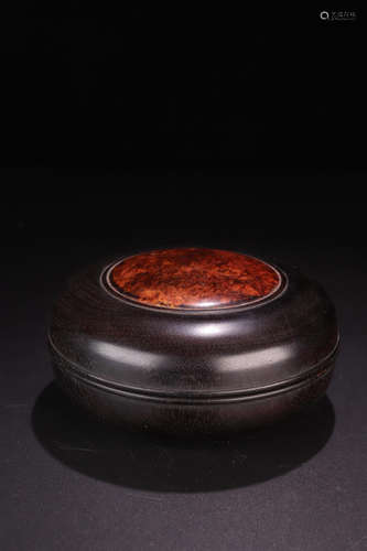 A ZI TAN WOOD INLAID WITH SAKURAGI WOOD BOX