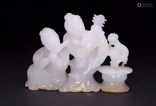 HETIAN JADE MUSICIAN ORNAMENT