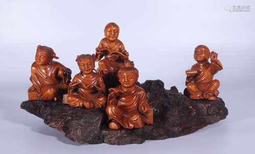 HUANGYANG WOOD CHARACTER ORNAMENT SET