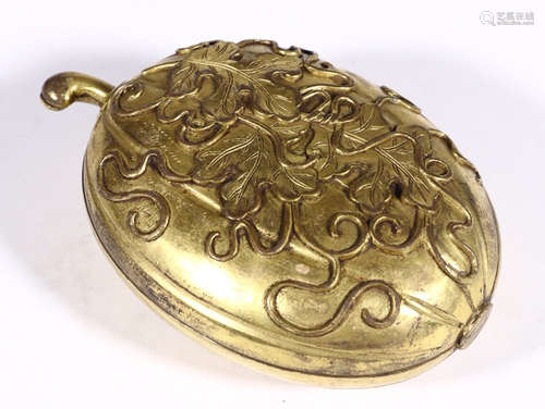 COPPER GILT MELON SHAPE COVER BOX