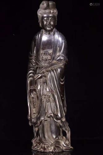 XIAOYE ZITAN WOOD GUANYIN BUDDHA