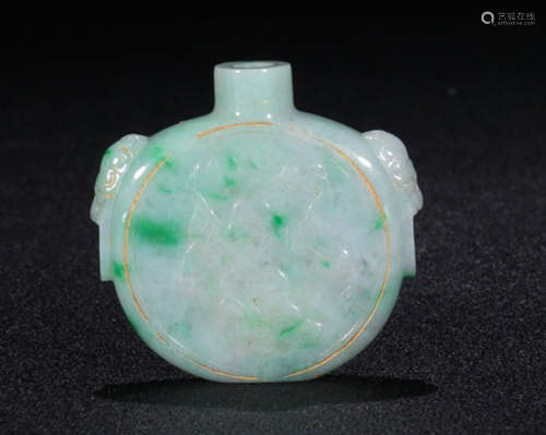 JADEITE LIU HAI XI JIN CHAN SNUFF BOTTLE