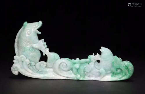 JADEITE NIAN NIAN YOU YU ORNAMENT