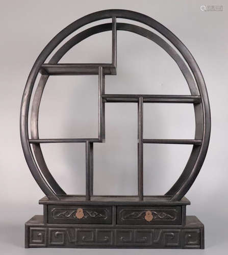 A XIAOYE ZITAN WOOD CARVED BOOK CASE