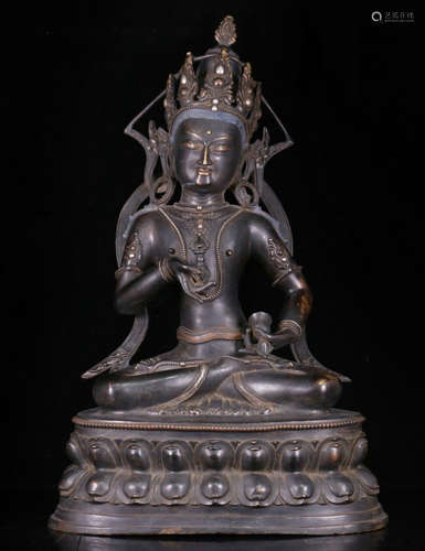 A TIBETAN BRONZE CASTED KIMGANGSA BUDDHA