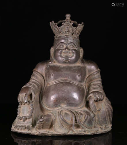 A BRONZE CASTED MAITREYA BUDDHA