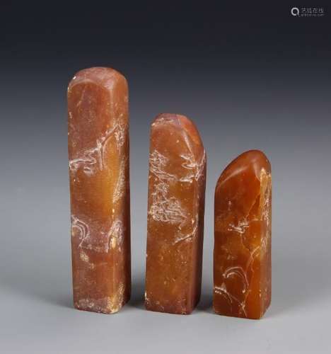 Three Chinese Stone Seal Chops