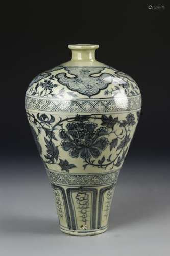 Chinese Blue And White Meiping Vase