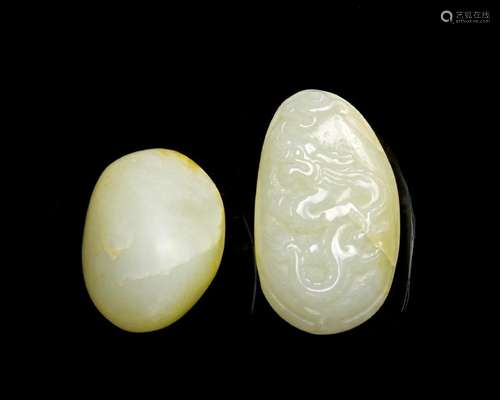 Two Chinese Jade Pebbles